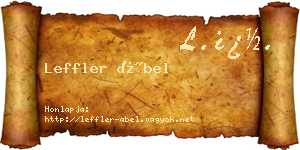 Leffler Ábel névjegykártya